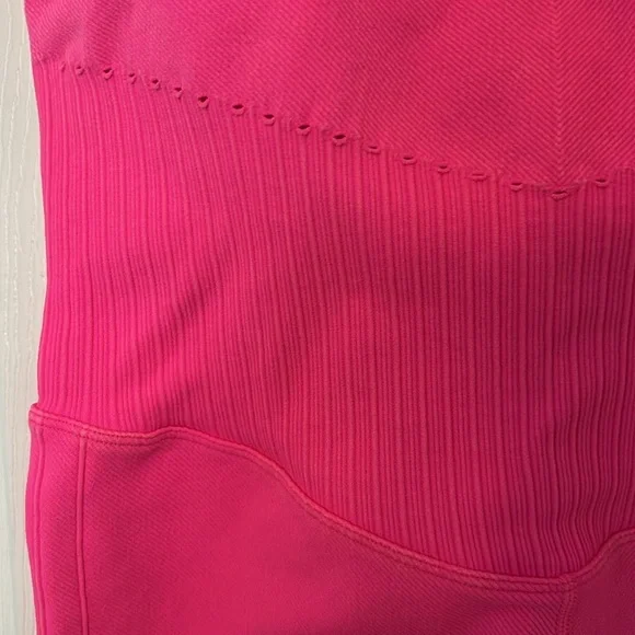 JoyLab Hot Pink Seamless V-Neck Ribbed Activewear Bodysuit Romper XL (juniors) - Picture 3 of 6